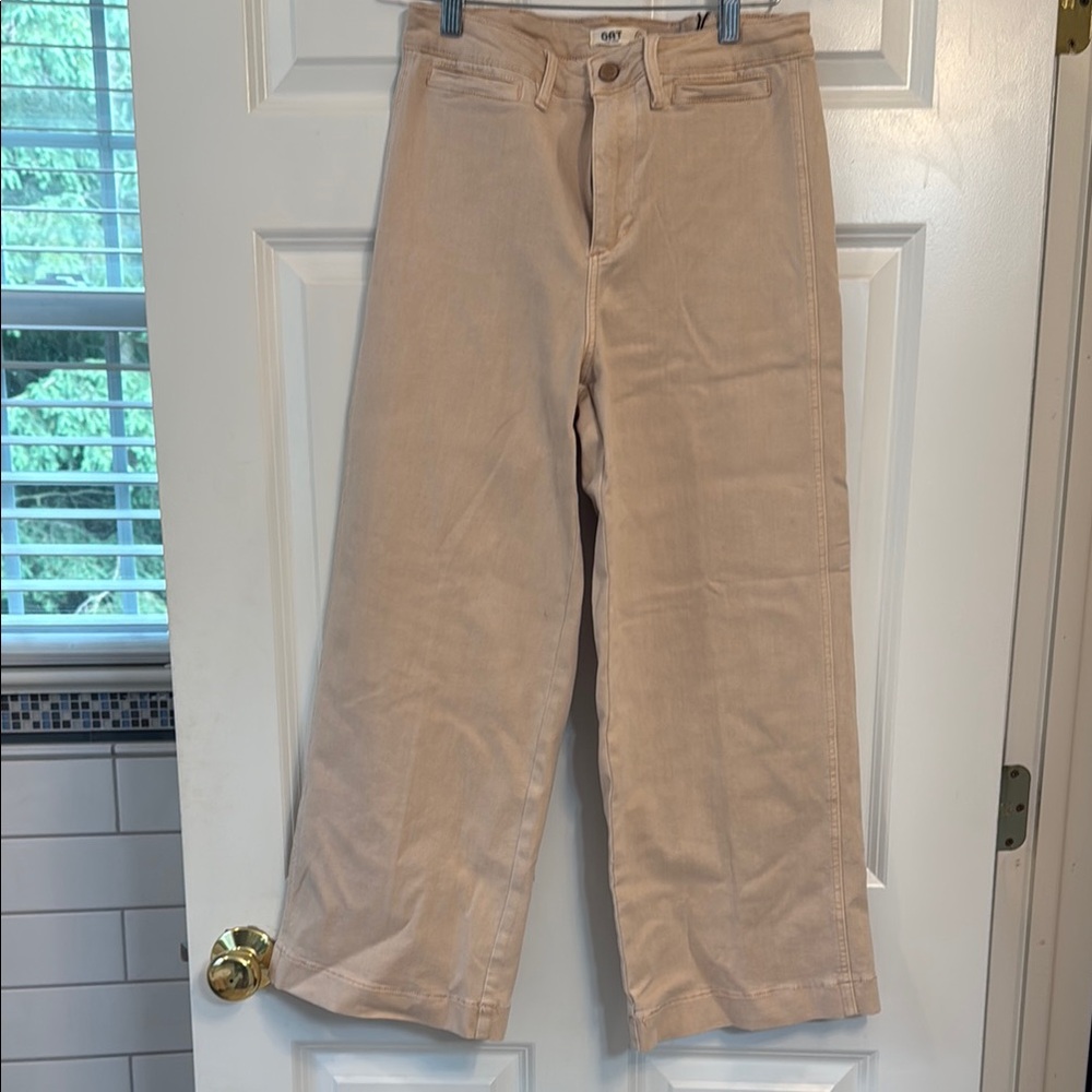 OAT Tan Wide-Leg Pants, full length
